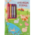 Copertă produs Colorăm ferma. Carte de colorat cu 4 creioane cerate