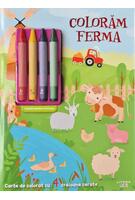 Colorăm ferma. Carte de colorat cu 4 creioane cerate