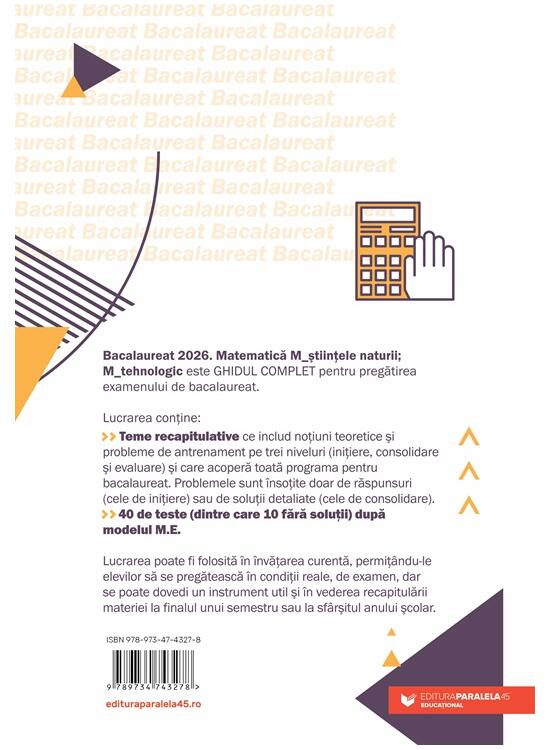 Copertă produs Bacalaureat 2026. Matematică. Științele naturii. Tehnologic - gallery big 2