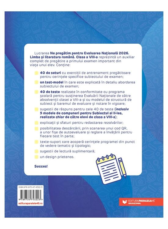 Copertă produs Ne pregătim pentru Evaluarea Națională 2026. Limba și literatura rom&acirc;nă - Clasa a VIII-a - gallery big 2