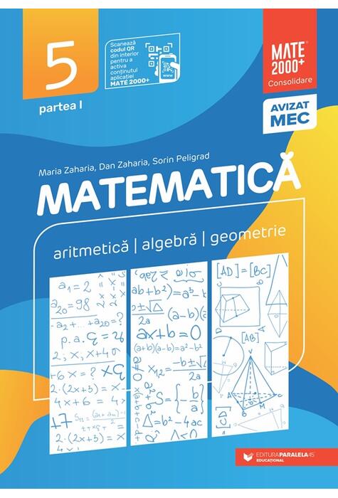 Copertă produs Matematică. Aritmetică, algebră, geometrie. Clasa a V-a. Consolidare. Partea a I-a