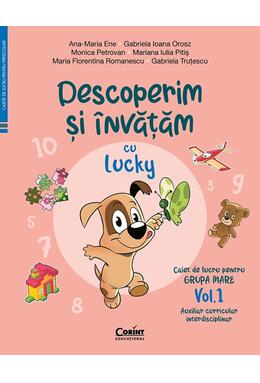 Copertă produs Descoperim și &icirc;nvățăm cu Lucky. Caiet de lucru pentru GRUPA MARE (Vol. 1)