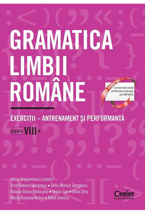 Copertă produs Gramatica limbii rom&acirc;ne. Clasa a VIII-a