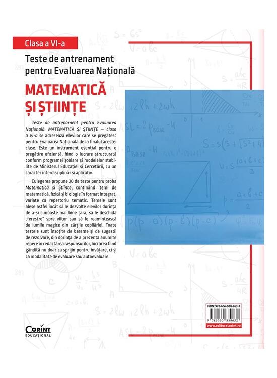 Copertă produs Teste de antrenament pentru Evaluarea Națională 2026. Matematică și Științe. Clasa a VI-a - gallery big 2
