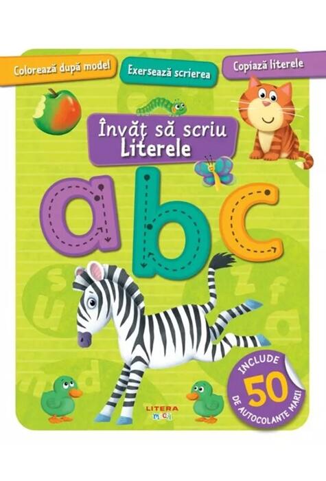 Copertă produs &Icirc;nvăț să scriu. Literele. Carte cu autocolante