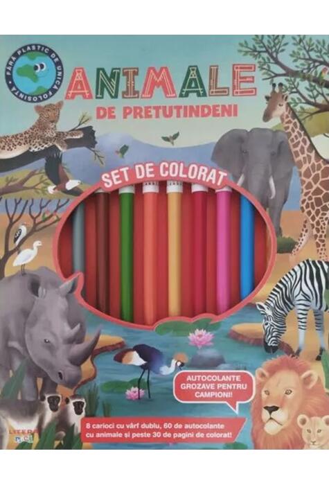 Copertă produs Animale de pretutindeni. Set de colorat
