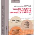Copertă produs Admiterea &icirc;n magistratură și &icirc;n avocatură. Culegere de subiecte cu explicații ale variantelor de răspuns. Drept penal - 2025 - gallery small 