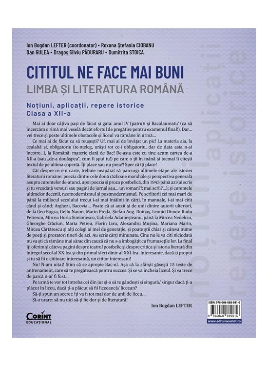 Copertă produs Cititul ne face mai buni. Limba și literatura rom&acirc;nă. Clasa a XII-a - gallery big 2