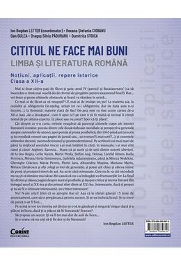 Copertă produs Cititul ne face mai buni. Limba și literatura rom&acirc;nă. Clasa a XII-a