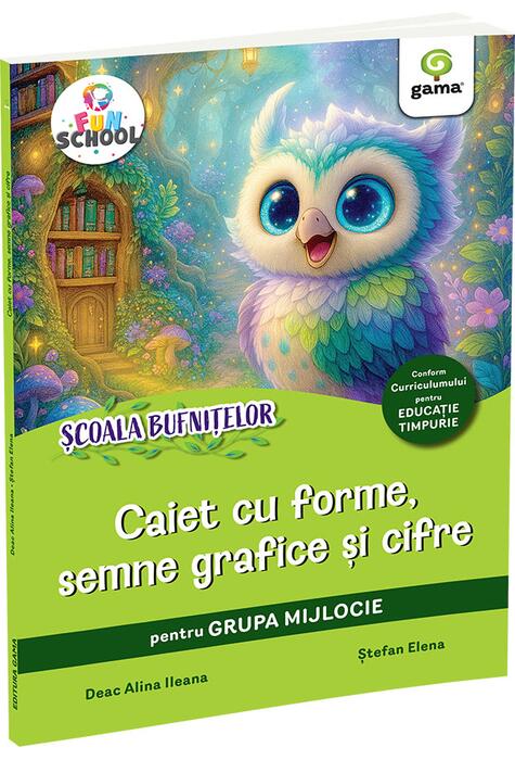 Copertă produs Caiet cu forme, semne grafice și cifre pentru grupa mijlocie