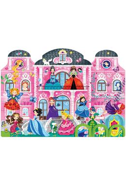 Copertă produs Joc educativ - Puzzle cu glitter + carte de colorat + markere + stickere Mimorello - Prințese fabuloase