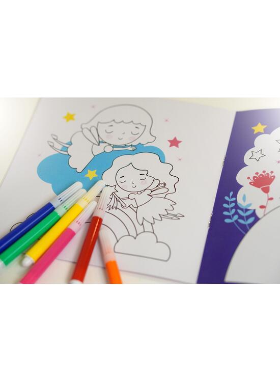 Copertă produs Joc educativ - Puzzle cu glitter + carte de colorat + markere + stickere Mimorello - Prințese fabuloase - gallery big 3