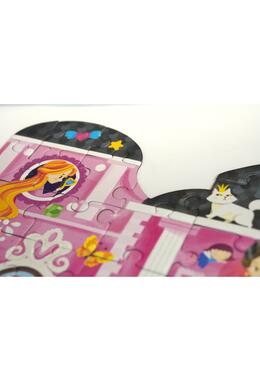 Copertă produs Joc educativ - Puzzle cu glitter + carte de colorat + markere + stickere Mimorello - Prințese fabuloase