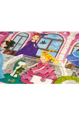 Copertă produs Joc educativ - Puzzle cu glitter + carte de colorat + markere + stickere Mimorello - Prințese fabuloase