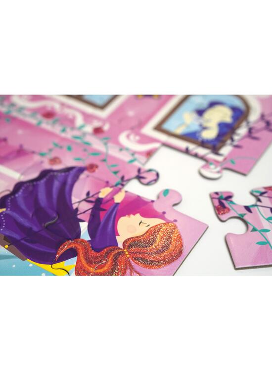 Copertă produs Joc educativ - Puzzle cu glitter + carte de colorat + markere + stickere Mimorello - Prințese fabuloase - gallery big 10