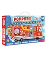 Copertă produs Joc educativ - Puzzle cu glitter + carte de colorat + markere + stickere Mimorello - Pompierii - thumb 1