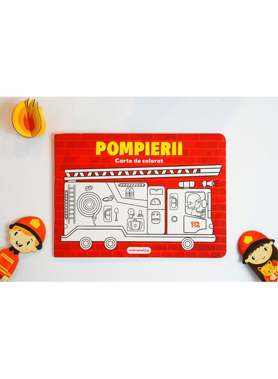 Copertă produs Joc educativ - Puzzle cu glitter + carte de colorat + markere + stickere Mimorello - Pompierii - gallery big 2