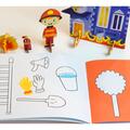Copertă produs Joc educativ - Puzzle cu glitter + carte de colorat + markere + stickere Mimorello - Pompierii - gallery small 