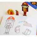 Copertă produs Joc educativ - Puzzle cu glitter + carte de colorat + markere + stickere Mimorello - Pompierii - gallery small 