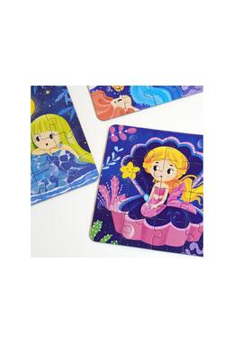 Copertă produs Joc educativ - 3 puzzle-uri + 3 pagini de colorat cu apă + pensula magică - Sirene