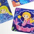 Copertă produs Joc educativ - 3 puzzle-uri + 3 pagini de colorat cu apă + pensula magică - Sirene - gallery small 