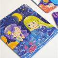 Copertă produs Joc educativ - 3 puzzle-uri + 3 pagini de colorat cu apă + pensula magică - Sirene - gallery small 