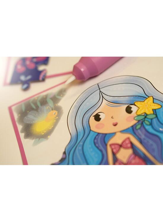 Copertă produs Joc educativ - 3 puzzle-uri + 3 pagini de colorat cu apă + pensula magică - Sirene - gallery big 5