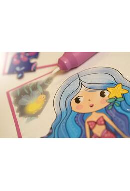 Copertă produs Joc educativ - 3 puzzle-uri + 3 pagini de colorat cu apă + pensula magică - Sirene