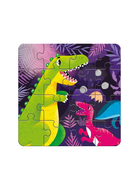 Copertă produs Joc educativ - 3 puzzle-uri + 3 pagini de colorat cu apă + pensula magică - Dinozauri - gallery big 2