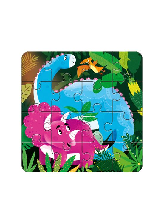 Copertă produs Joc educativ - 3 puzzle-uri + 3 pagini de colorat cu apă + pensula magică - Dinozauri - gallery big 3