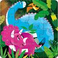 Copertă produs Joc educativ - 3 puzzle-uri + 3 pagini de colorat cu apă + pensula magică - Dinozauri - gallery small 