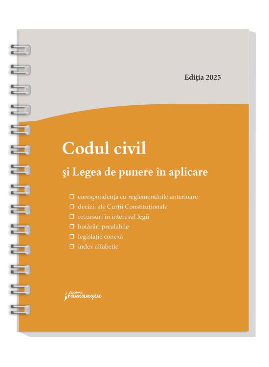 Copertă produs Codul civil și Legea de punere &icirc;n aplicare. Actualizat la 8 ianuarie 2026 - spiralat - gallery big 1
