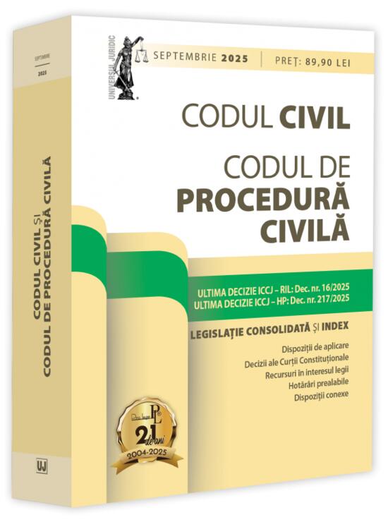 Copertă produs Codul civil și Codul de procedură civilă: septembrie 2025 - gallery big 1