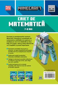 Copertă produs Minecraft - Caiet de matematică 7-8 ani