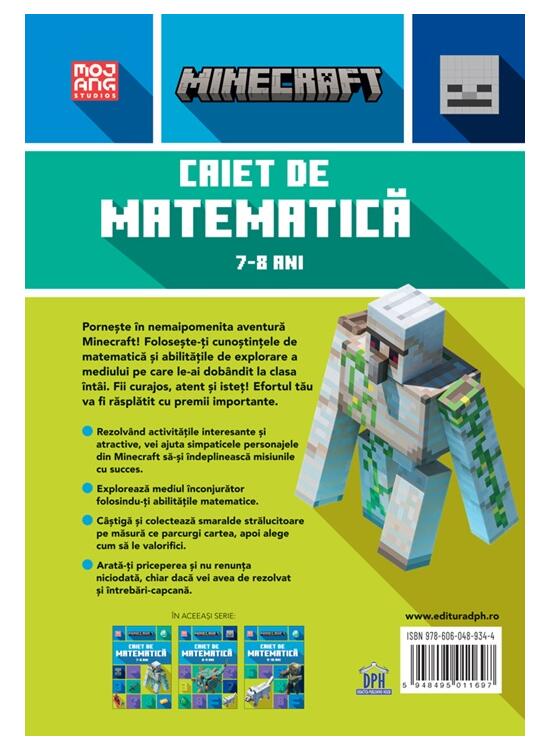 Copertă produs Minecraft - Caiet de matematică 7-8 ani - gallery big 2