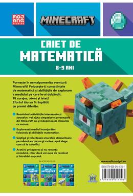 Copertă produs Minecraft - Caiet de matematică 8-9 ani