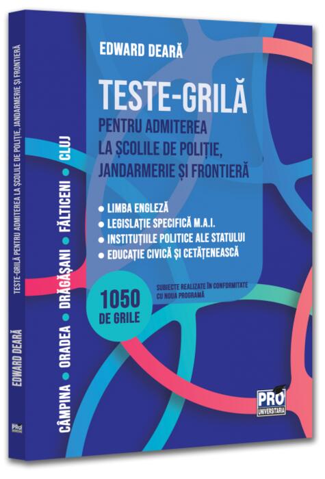 Copertă produs Teste-grilă pentru admiterea la școlile de poliție, jandarmerie și frontieră
