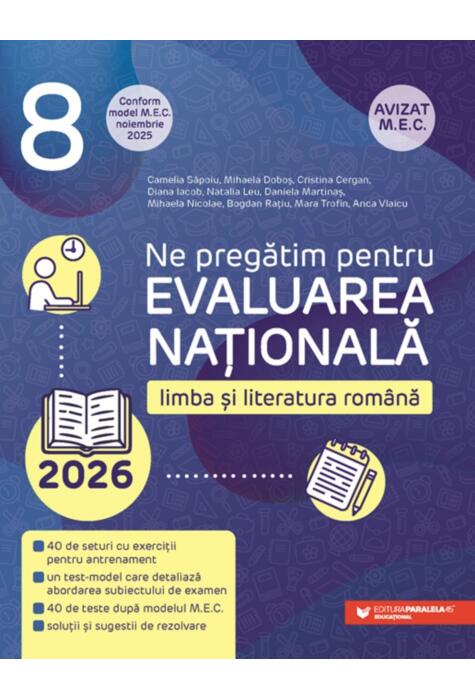 Copertă produs Ne pregătim pentru Evaluarea Națională 2026. Limba și literatura rom&acirc;nă - Clasa a VIII-a