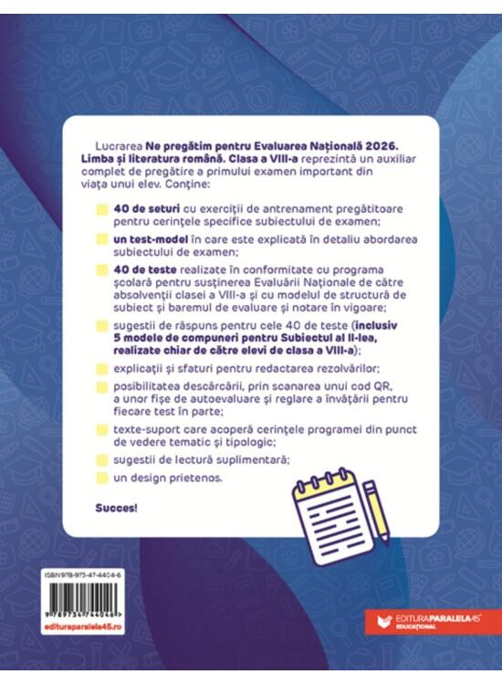 Copertă produs Ne pregătim pentru Evaluarea Națională 2026. Limba și literatura rom&acirc;nă - Clasa a VIII-a - gallery big 2