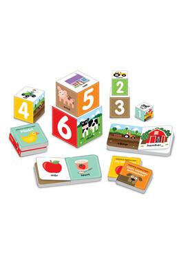 Copertă produs &Icirc;n vizită la fermă. Set educativ 6 cărți + 6 cuburi