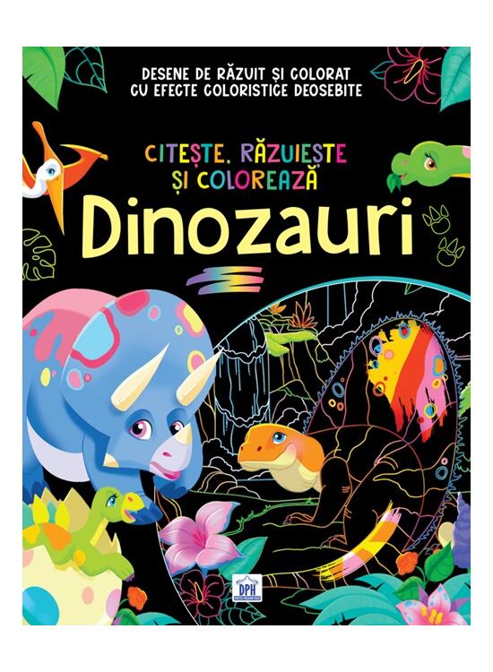 Copertă produs Citește, răzuiește și colorează. Dinozauri - gallery big 1