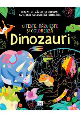 Copertă produs Citește, răzuiește și colorează. Dinozauri
