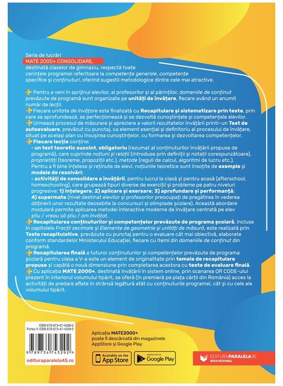 Copertă produs Matematică. Aritmetică, algebră, geometrie. Clasa a V-a. Consolidare. Partea a II-a - gallery big 2