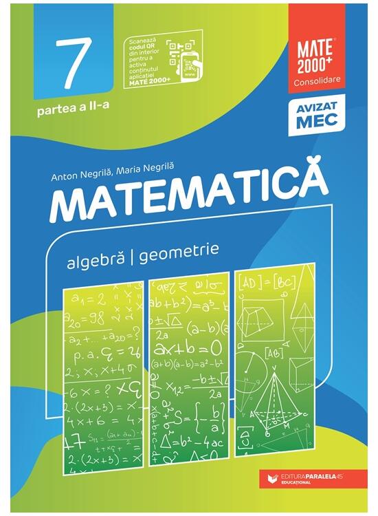 Copertă produs Matematică. Algebră, geometrie. Clasa a VII-a. Consolidare. Partea a II-a (2025-2026) - gallery big 1