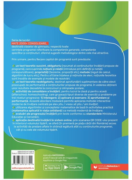 Copertă produs Matematică. Algebră, geometrie. Clasa a VII-a. Consolidare. Partea a II-a (2025-2026) - gallery big 2