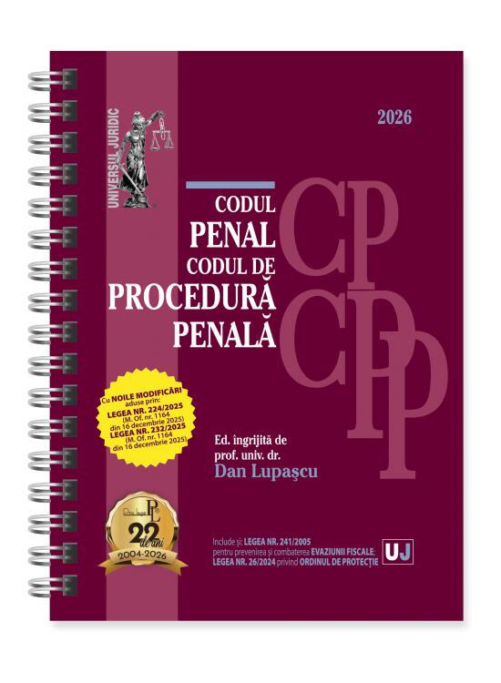 Copertă produs Codul penal și Codul de procedură penală. Ianuarie 2026 - Ediție spiralată - gallery big 1