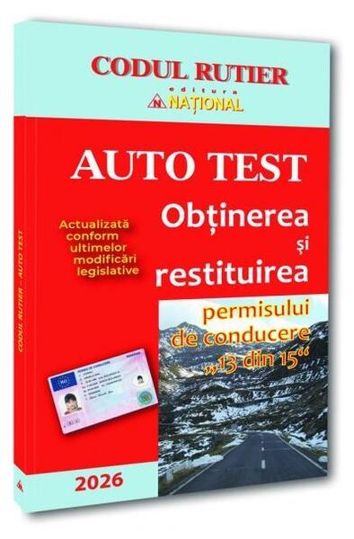www.chestionare az.ro chestionar auto redobandire permis 13 15 Codul rutier - Auto test 2026 - Paperback brosat - Naţional