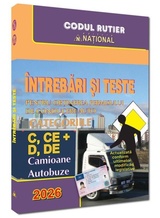 Copertă produs &Icirc;ntrebări și teste pentru obținerea permisului auto. Categoriile C, CE + D, DE - 2026 - gallery big 1