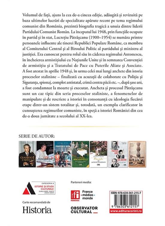 Copertă produs Lucrețiu Pătrășcanu &ndash; moartea unui lider comunist - gallery big 2