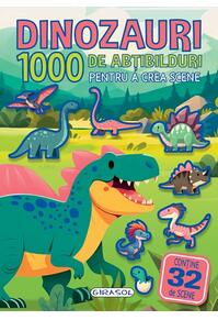 Copertă produs 1000 de abțibilduri pentru a crea scene - Dinozauri